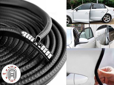 32ft U-Shape Car Door Trim Edge Lock Guard Moulding Rubber Seal Strip Protector