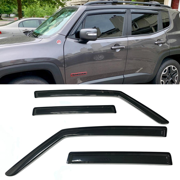 thumbnail image 2 of Smoke Tint Door Vent Visors For 2015-2023 Jeep Renegade - 4 Piece Set, Adhesive Mount 2 of 13