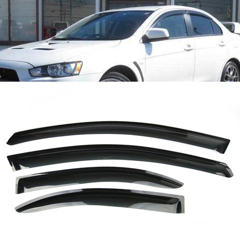 Fit 2008-2017 Mitsubishi Lancer Evo Window Vent Visors Rain Guard