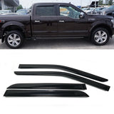 Fit 2017-2019 Ford F150 F250 Crew Cab Window Vent Visors Rain Guard