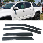 Fit 2015-2020 Chevy Colorado Crew Cab Window Vent Visors Rain Guard