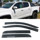 Fit 2015-2020 Chevy Colorado Crew Cab Window Vent Visors Rain Guard
