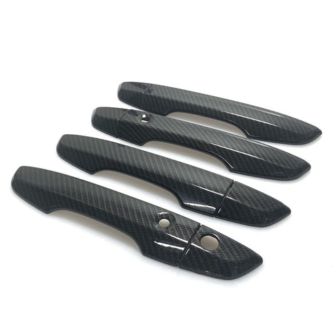 Fit 2016-2019 Honda Civic 4DR Side Door Handle Covers Carbon Fiber Look