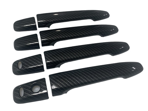 Fit 2008-2017 Mitsubishi Lancer Side Door Handle Covers Carbon Fiber Look