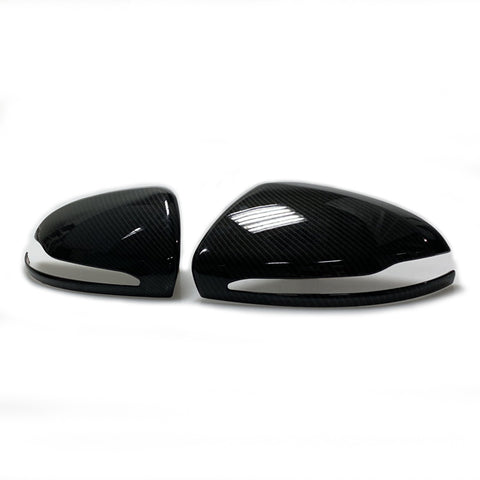 Fit Mercedes W205 W213 W222 Side Door Mirror Covers Carbon Fiber Style