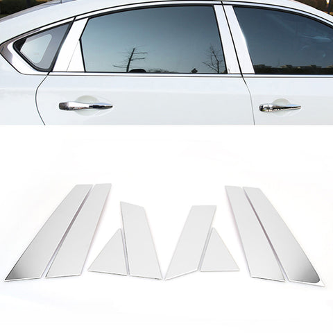 Fit 2013-2017 Nissan Altima Chrome Door Pillar Post Trim Covers